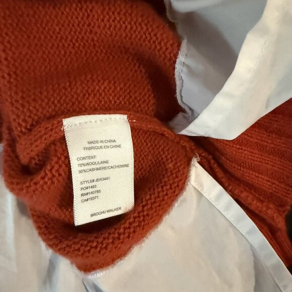 Brochu Walker Eton Layer Crew Long Sleeve Sweater Orange Size S - Picture 6 of 6